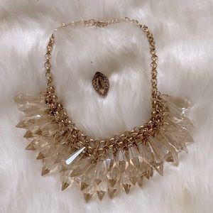 Beautiful crystal necklace and ring